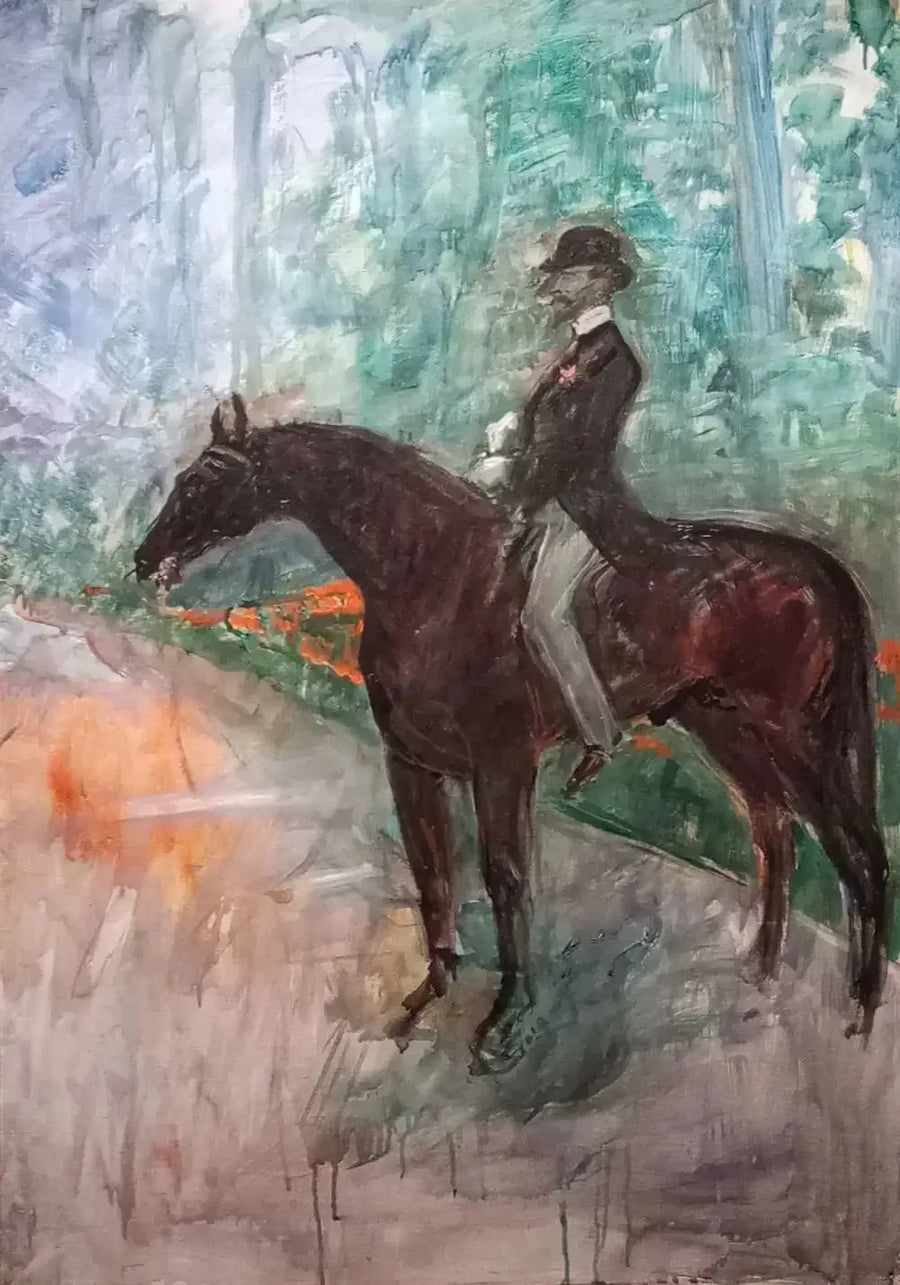O conde de Toulouse-Lautrec a cavalo - Henri de Toulouse-Lautrec