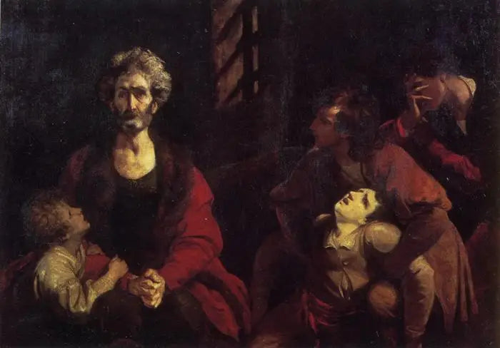Le comte Ugolin et ses enfants dans le cachot - Joshua Reynolds image 1 reproduction artisanale de tableau