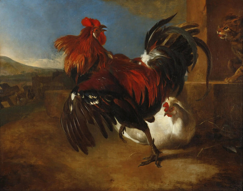 O galo zangado no galinheiro - Melchior de Hondecoeter
