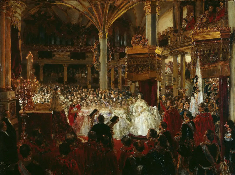 A coroação de Guilherme I em Königsberg em 1861 - Adolph von Menzel