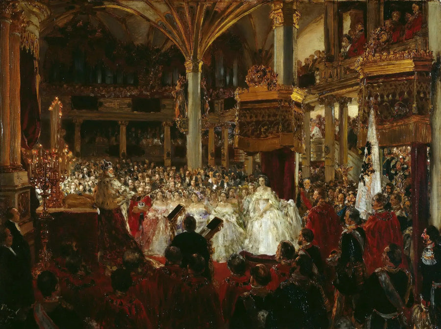 A coroação de Guilherme I em Königsberg em 1861 - Adolph von Menzel