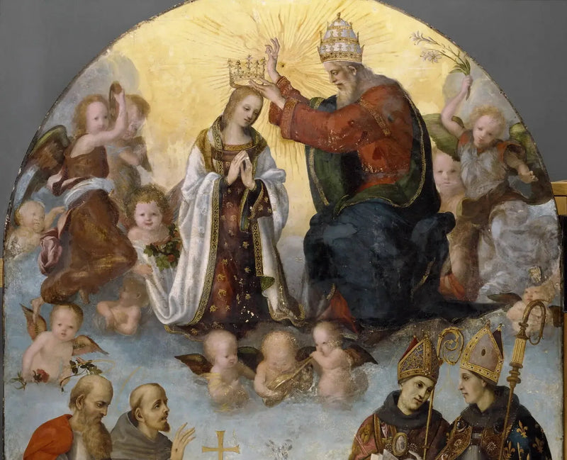 O Coroamento da Virgem com São Jerônimo, São Francisco de Assis, São Boaventura e São Luís de Toulouse - Filippino Lippi