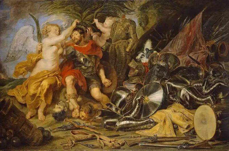 A coroação do vencedor: a coroa de Marte pela Vitória - Peter Paul Rubens