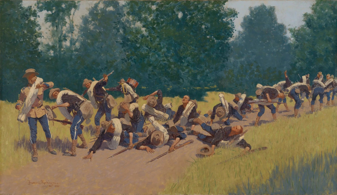 O grito dos estilhaços de obus na Colina de San Juan - Frederic Remington