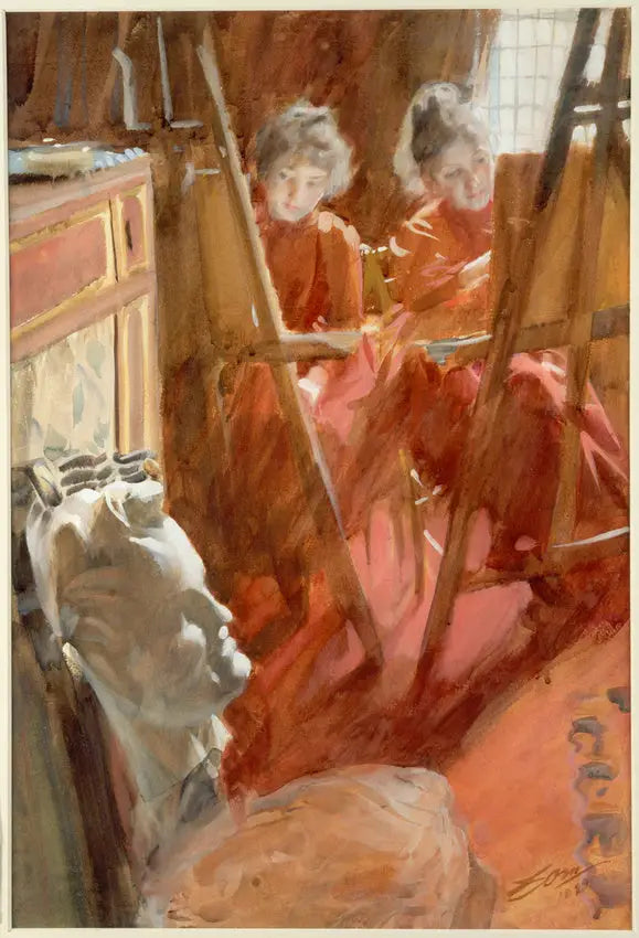 O desenho das meninas Schwartz - Anders Zorn
