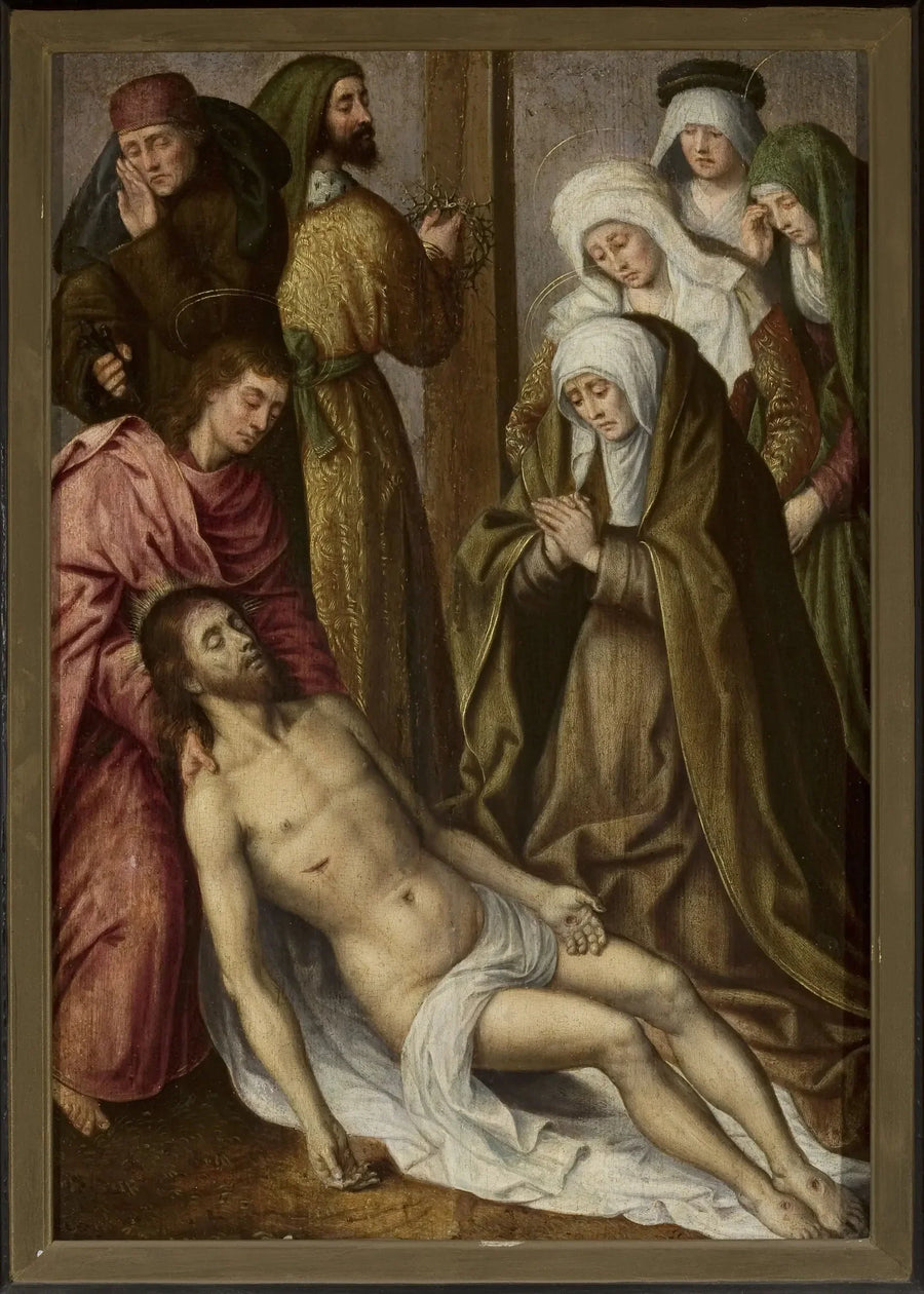 O luto de Cristo (Mateus 27:59–61; Marcos 15:46–47; Lucas 23:53–56; João 19:38–42) - Hugo van der Goes