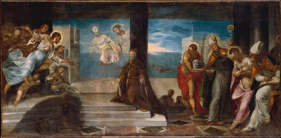 O doge Alvise Mocenigo apresentado ao Redentor - Jacopo Tintoretto