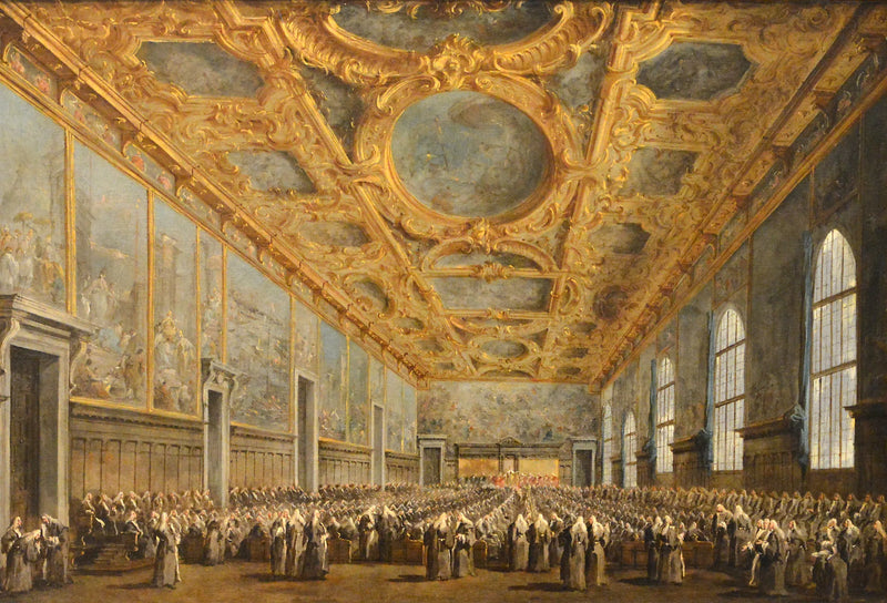 O doge de Veneza agradece ao Conselho maior - Francesco Guardi