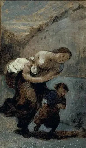 Le Fardeau - Honoré Daumier image 1 copie peinte à la main à l’huile