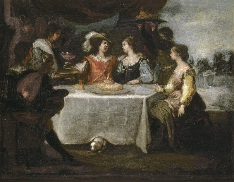 O filho pródigo gastando sua herança - Bartolomé Esteban Murillo