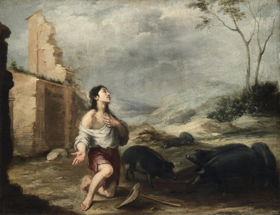 O filho pródigo alimentando os porcos - Bartolomé Esteban Murillo