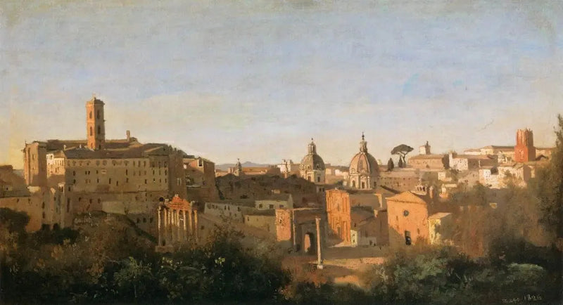 O Fórum visto pelos jardins Farnèse - Jean-Baptiste Camille Corot
