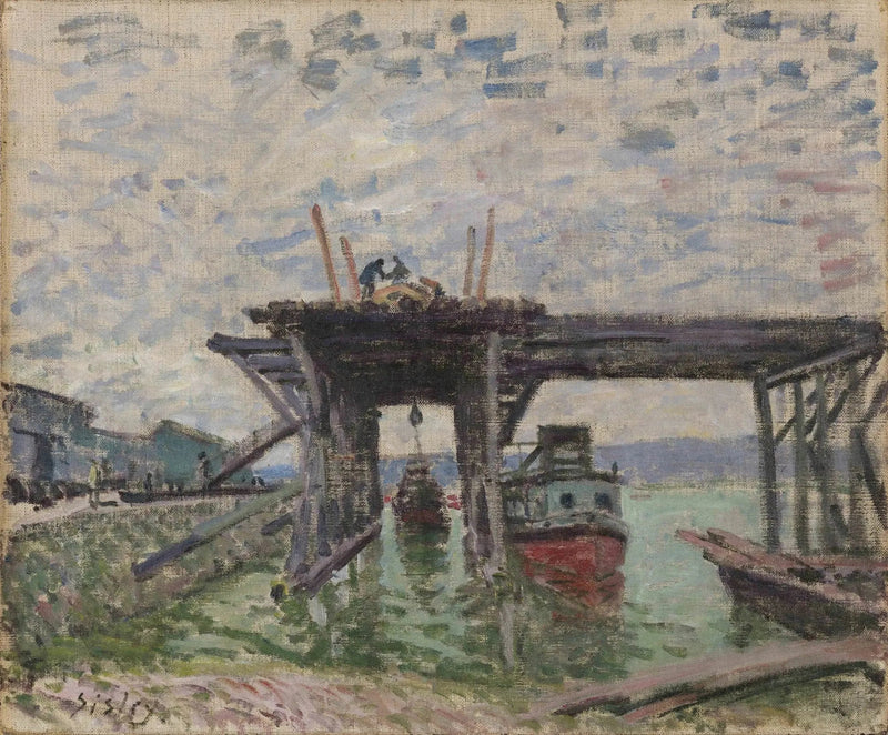 A garagem dos barcos-mouches - Alfred Sisley