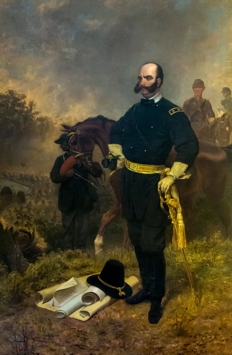 O general Ambrose Burnside em Antietam - Emanuel Leutze