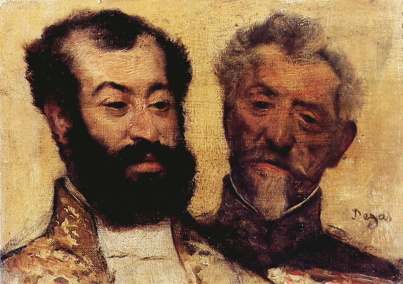 O general Mellinet e o grande rabino Astruc - Edgar Degas