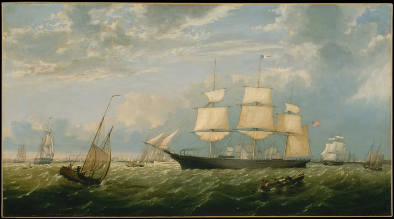 O Estado Dourado entrando no porto de Nova York - Fitz Henry Lane