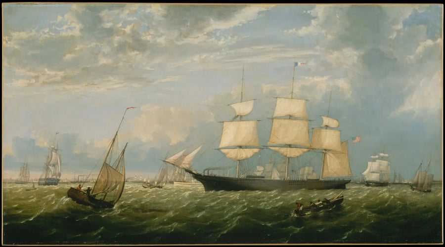 O Estado Dourado entrando no porto de Nova York - Fitz Henry Lane