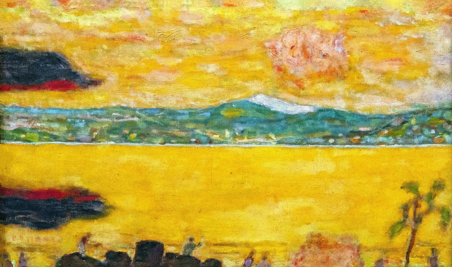 A baía de Saint-Tropez ao pôr do sol - Pierre Bonnard