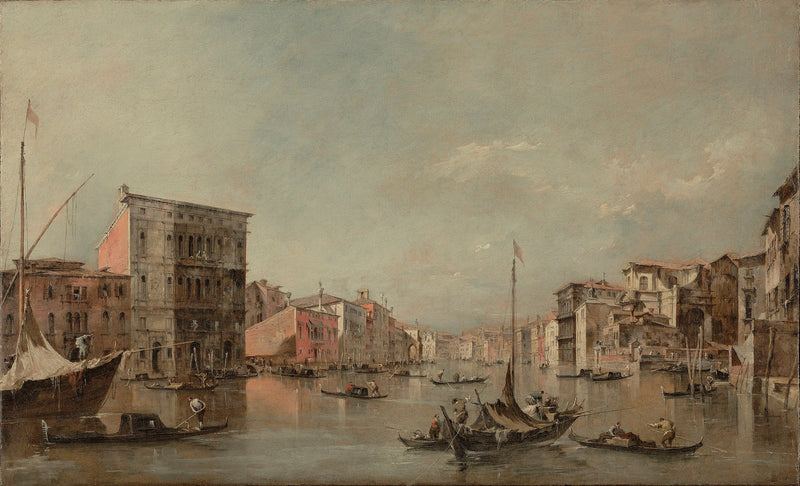 O Grande Canal em Veneza com o Palazzo Bembo - Francesco Guardi