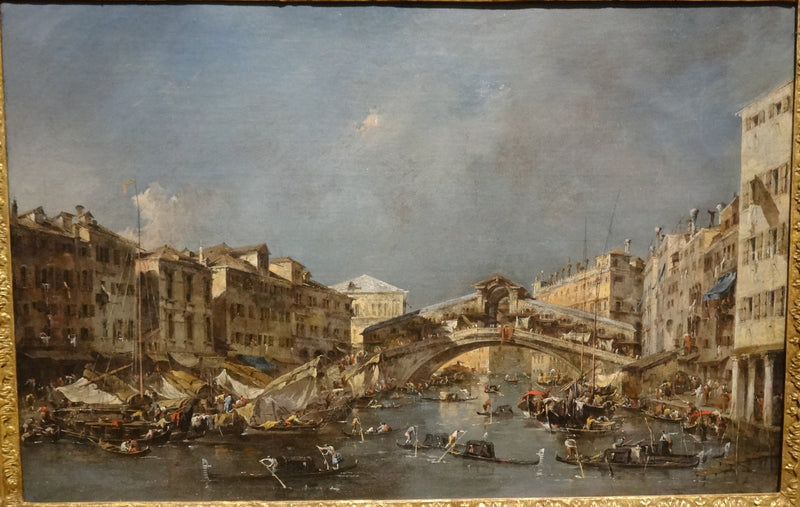 O Grande Canal com a ponte do Rialto visto do sul - Francesco Guardi