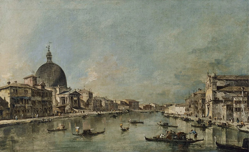 O Grande Canal com San Simeone Piccolo e Santa Lucia - Francesco Guardi