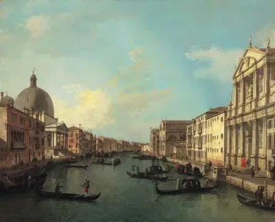 O Grande Canal de Santa Maria di Nazareth em direção a Santa Croce - Canaletto