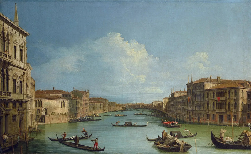 O Grande Canal, de Ca' Foscari em direção à Ponte de Rialto - Canaletto