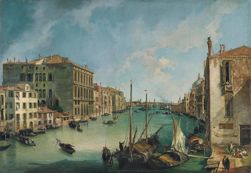 O Grande Canal a partir da Praça San Vio em Veneza - Canaletto