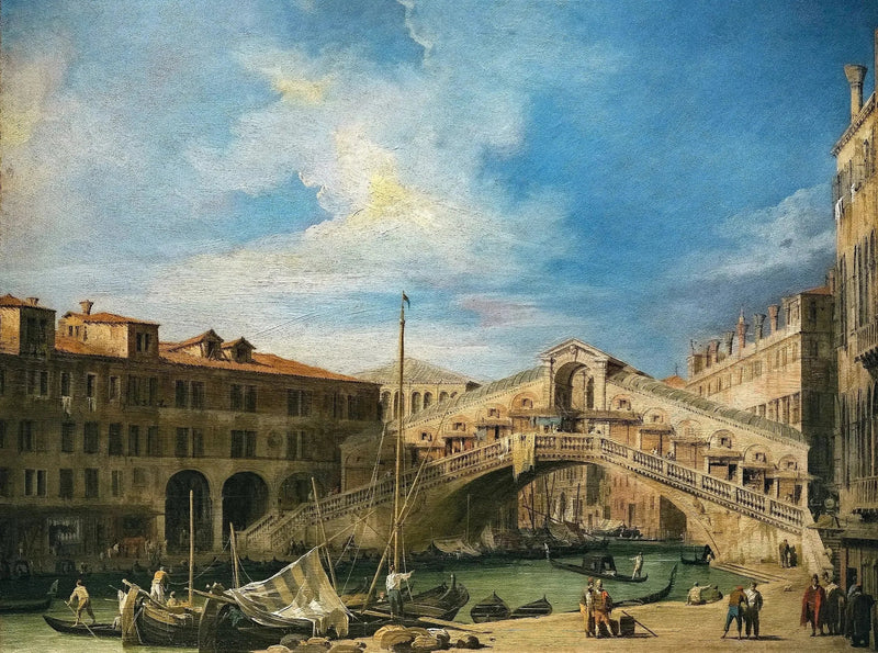 O Grande Canal: a ponte de Rialto ao sul - Canaletto