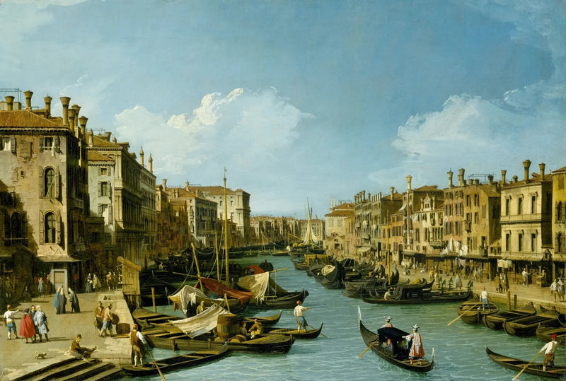 O Grande Canal perto do Rialto, Veneza - Canaletto
