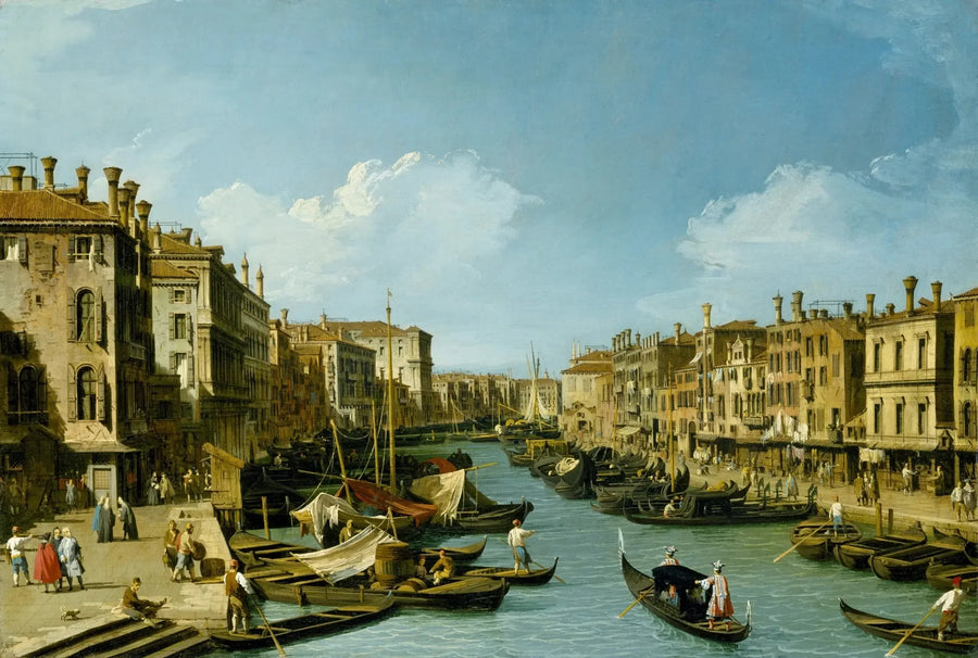 O Grande Canal perto do Rialto, Veneza - Canaletto
