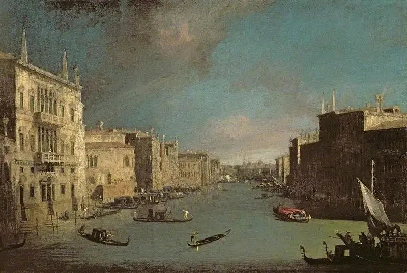 Grande Canal, Veneza, vista para nordeste a partir do Palazzo Balbi até a ponte de Rialto - Canaletto