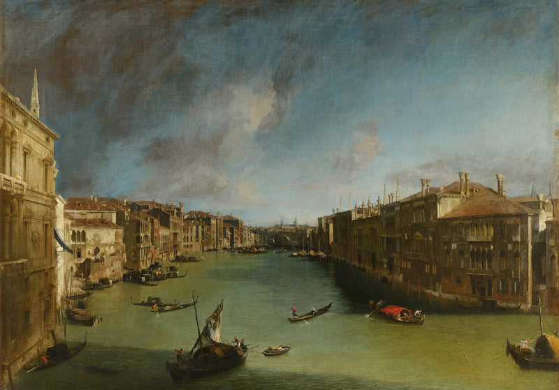 O Grande Canal, em direção ao nordeste, a partir do Palácio Balbi até a Ponte de Rialto - Canaletto