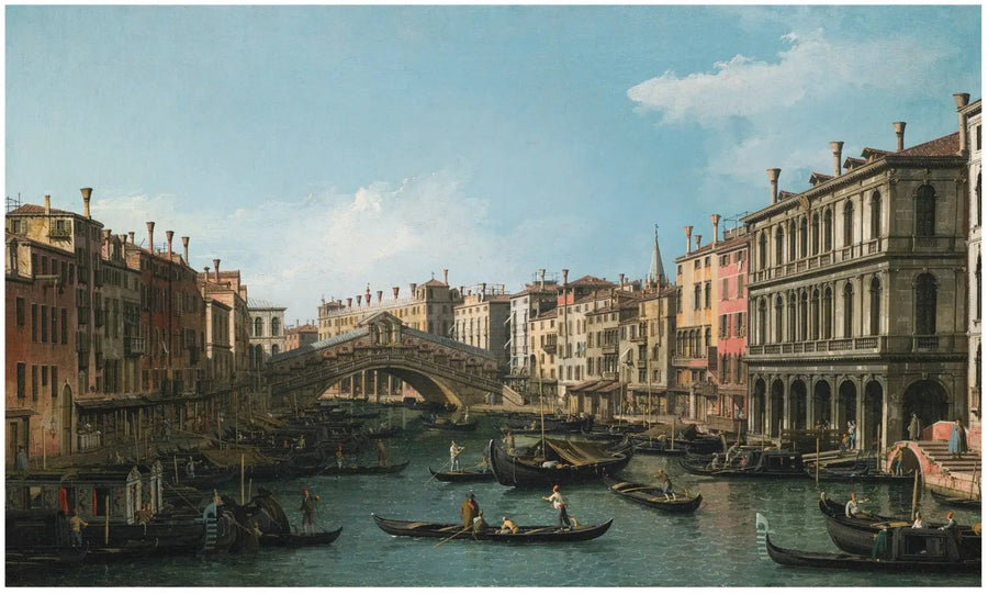 O Grande Canal visto do nordeste, do Palazzo Dolfin-Manin até a ponte de Rialto - Canaletto