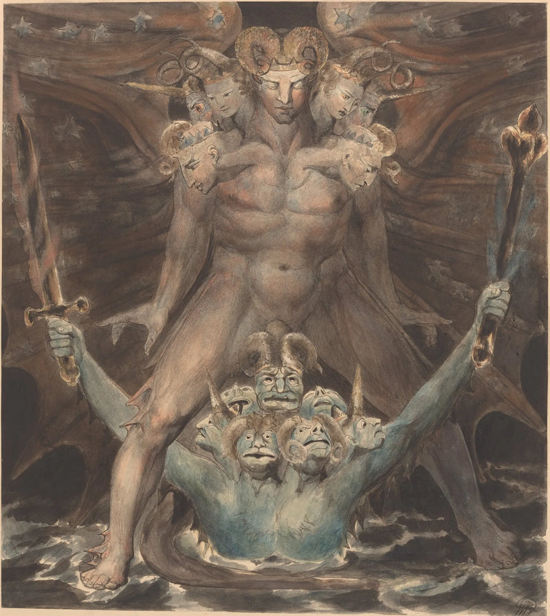 O Grande Dragão Vermelho e a Besta do Mar - William Blake