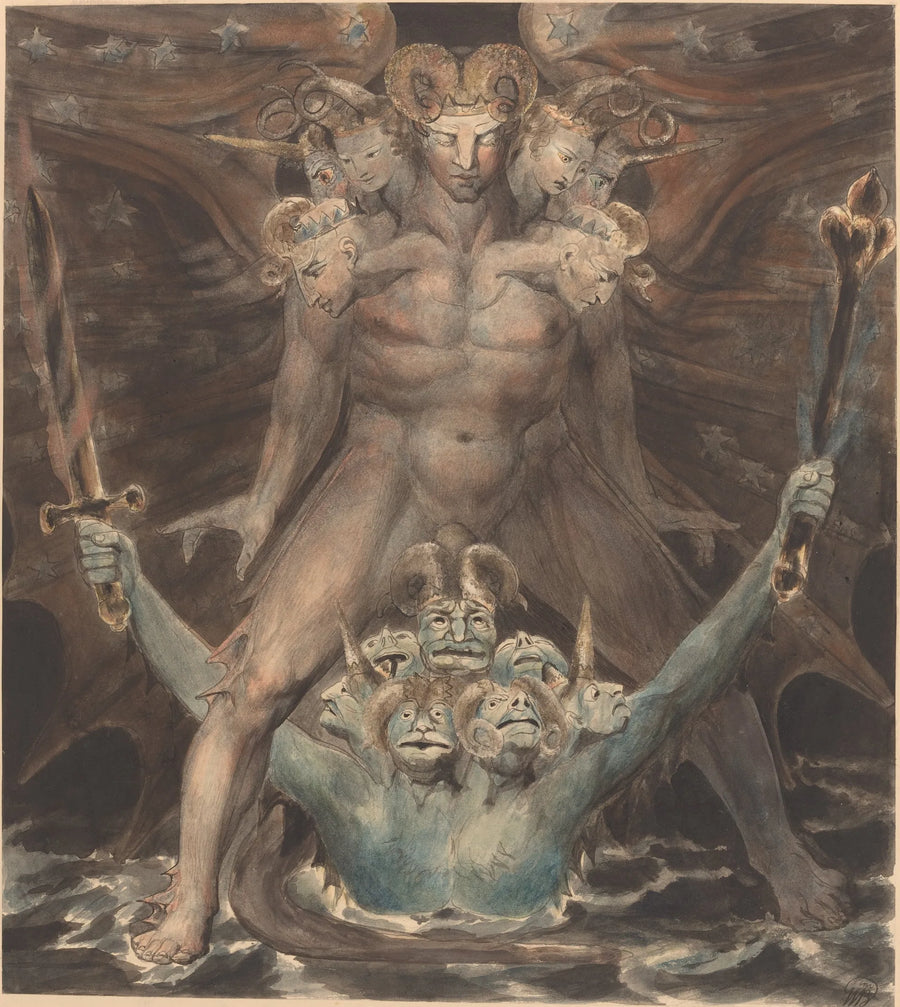 O Grande Dragão Vermelho e a Besta do Mar - William Blake
