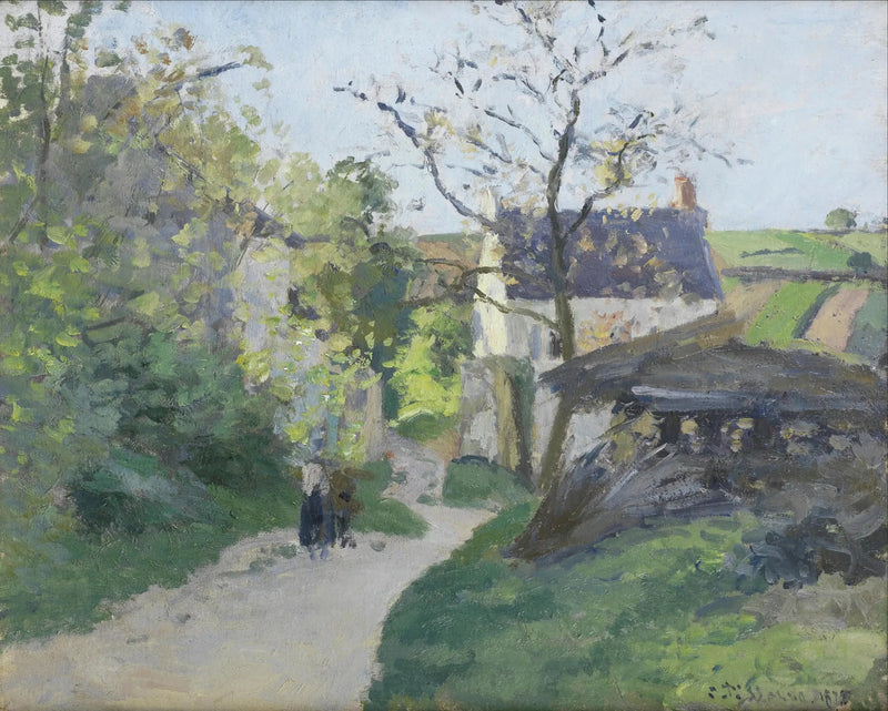 O Grande Nogueira, a casa Rondest, Pontoise - Camille Pissarro