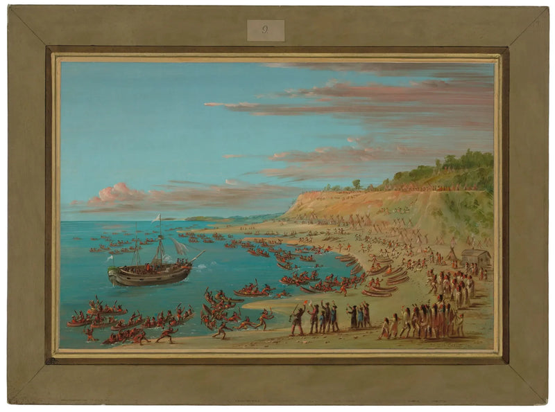 O Grifo entrando no porto de Mackinaw. 27 de agosto de 1679 - George Catlin