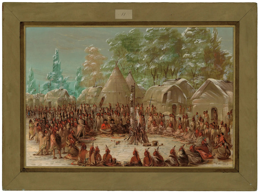 O grupo de La Salle festejou na vila dos Illinois. 2 de janeiro de 1680 - George Catlin