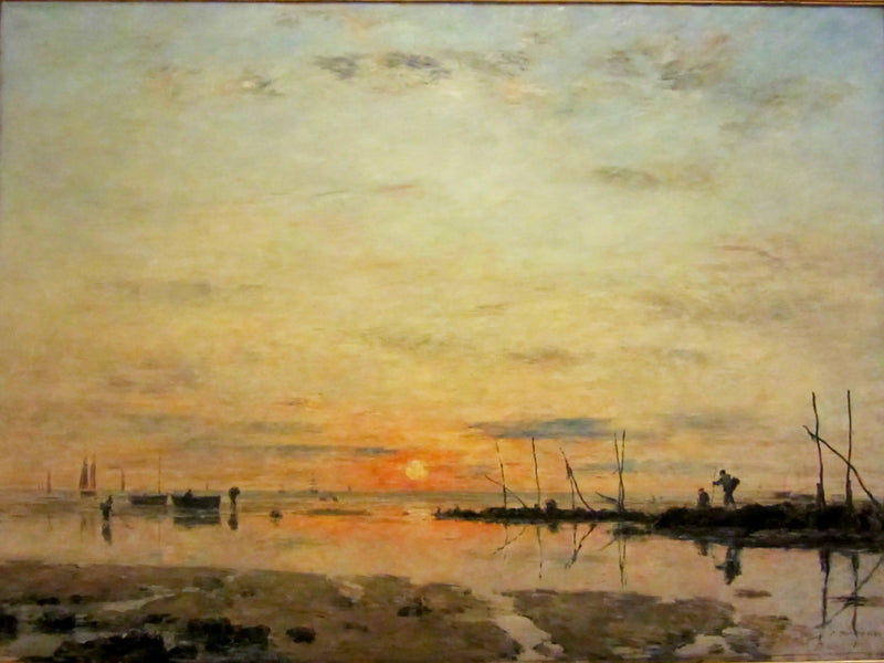 Le Havre. Pôr do sol na maré baixa - Eugène Boudin