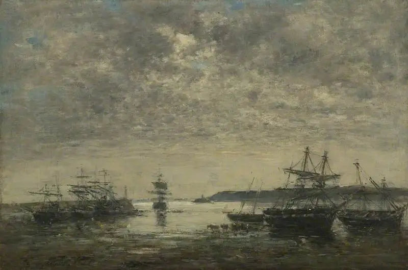 O Havre, o porto de frente - Eugène Boudin