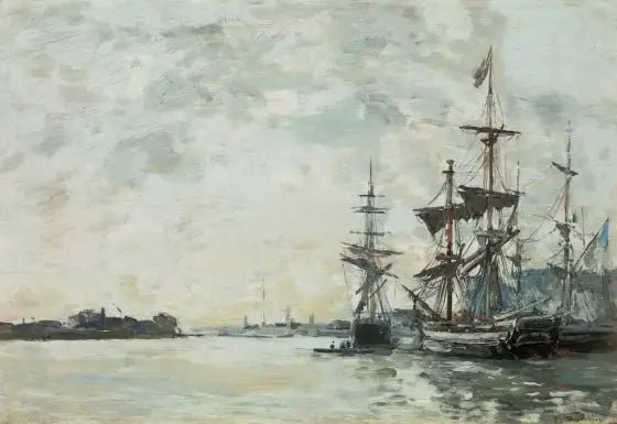 Le Havre, navios ancorados no porto - Eugène Boudin