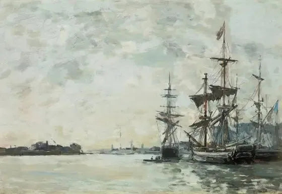 Le Havre, navios ancorados no porto - Eugène Boudin