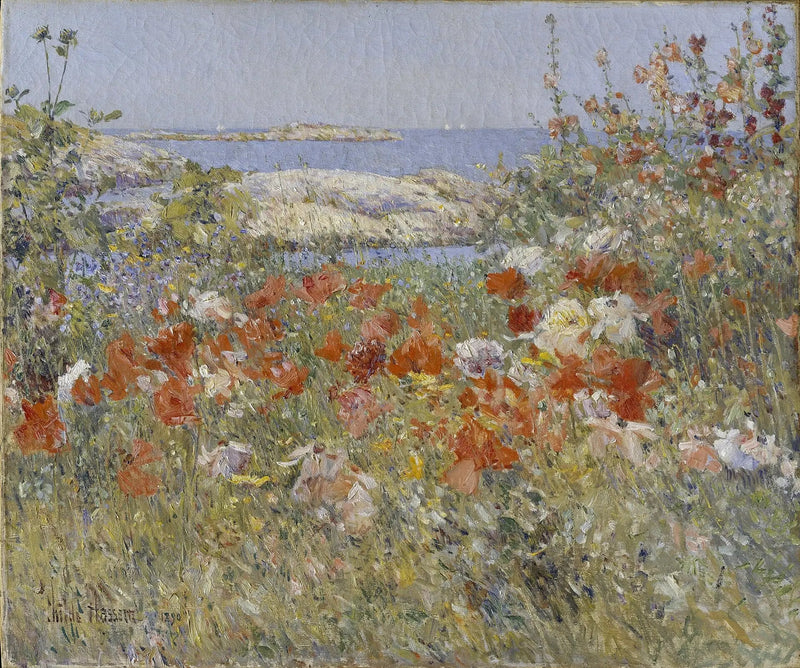 O Jardim de Cecilia Thaxter, Ilhas de Shoals, Maine - Childe Hassam