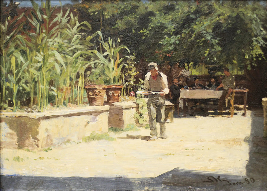 O jardim do Albergo del Liri em Sora. Abruzza - Peder Severin Krøyer