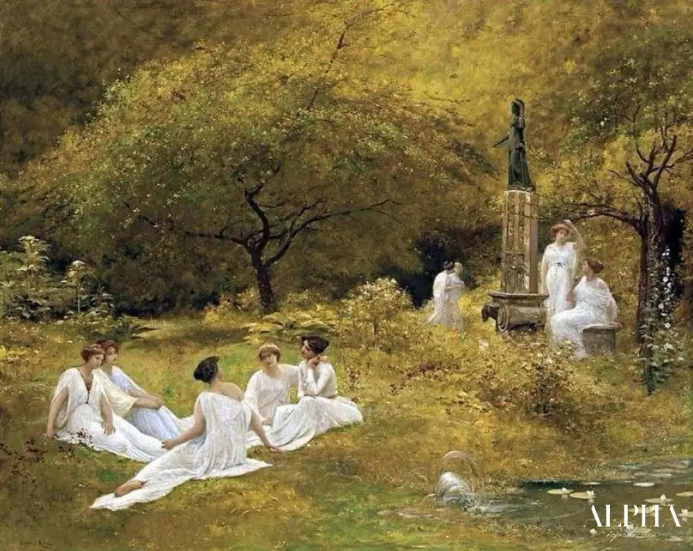 Le jardin des muses - Lionel Royer - Reproductions de tableaux et peintures haut de gamme