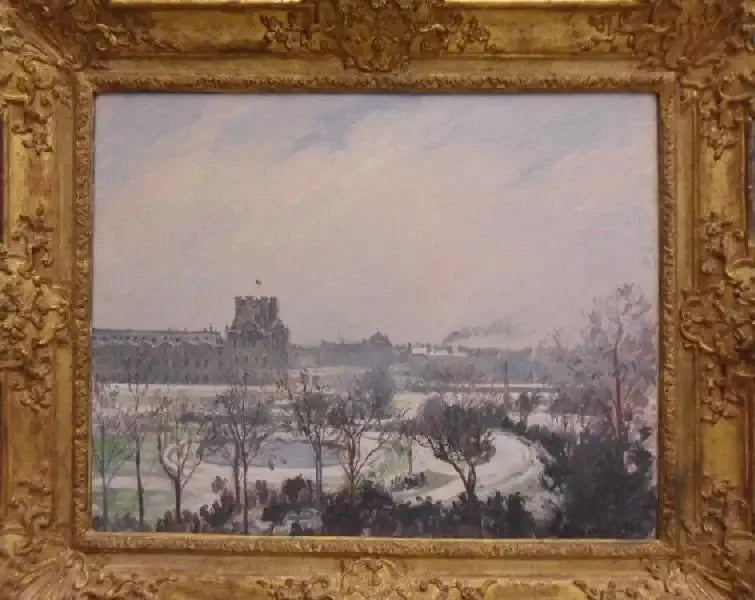 O jardim das Tulherias, efeito de neve - Camille Pissarro