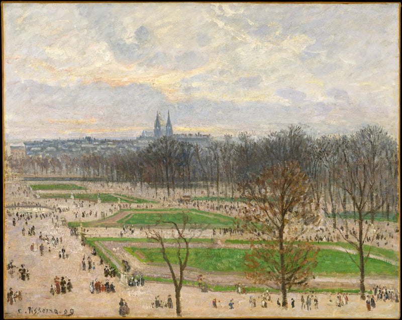O Jardim das Tulherias em uma tarde de inverno - Camille Pissarro