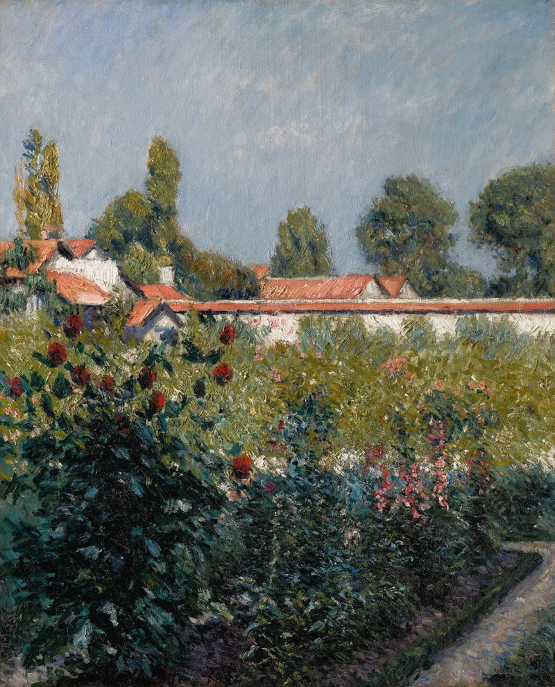 O Jardim do Pequeno Gennevilliers, os telhados rosas - Gustave Caillebotte