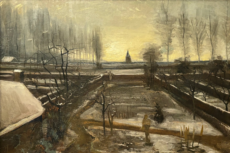 O jardim do presbitério de Nuenen sob a neve - Vincent van Gogh